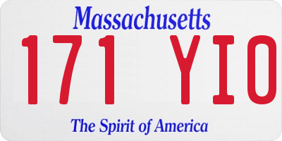 MA license plate 171YI0