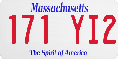 MA license plate 171YI2