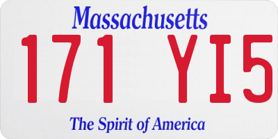 MA license plate 171YI5