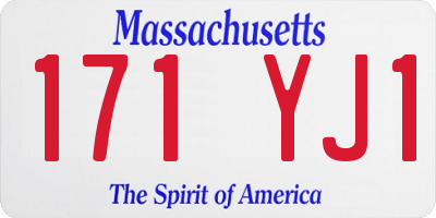 MA license plate 171YJ1