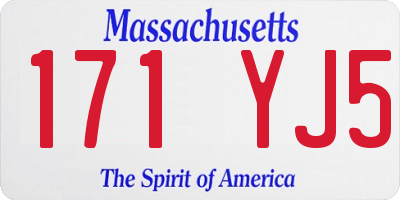 MA license plate 171YJ5