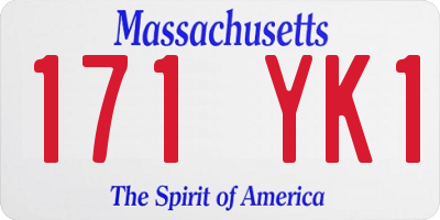 MA license plate 171YK1