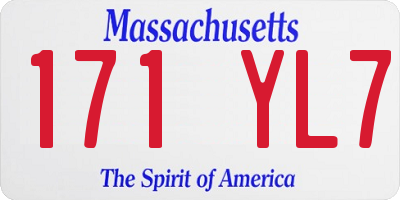 MA license plate 171YL7