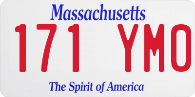 MA license plate 171YM0