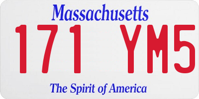 MA license plate 171YM5