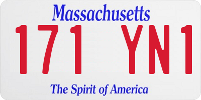 MA license plate 171YN1