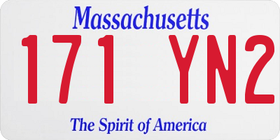 MA license plate 171YN2