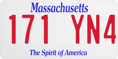 MA license plate 171YN4