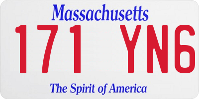 MA license plate 171YN6
