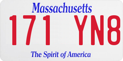 MA license plate 171YN8
