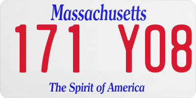 MA license plate 171YO8