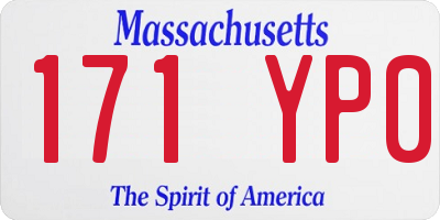MA license plate 171YP0