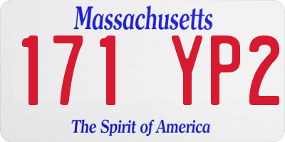 MA license plate 171YP2