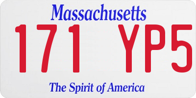 MA license plate 171YP5