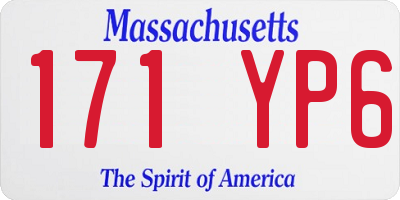 MA license plate 171YP6