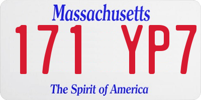 MA license plate 171YP7