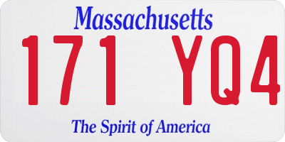 MA license plate 171YQ4