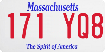 MA license plate 171YQ8