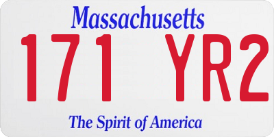 MA license plate 171YR2