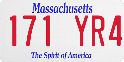 MA license plate 171YR4