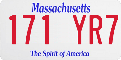 MA license plate 171YR7