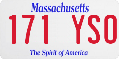 MA license plate 171YS0