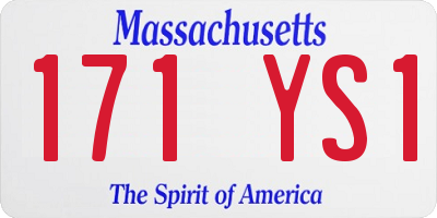 MA license plate 171YS1