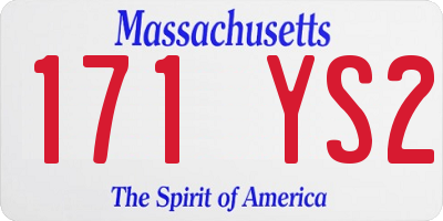 MA license plate 171YS2