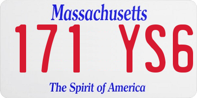 MA license plate 171YS6