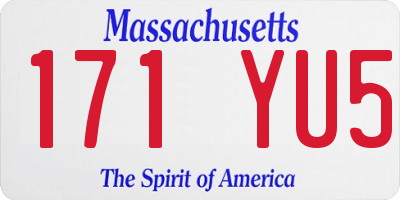 MA license plate 171YU5