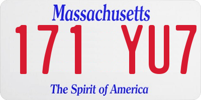 MA license plate 171YU7