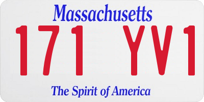 MA license plate 171YV1