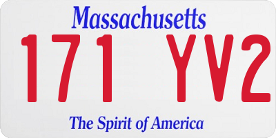 MA license plate 171YV2