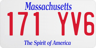 MA license plate 171YV6