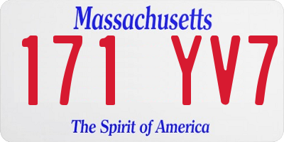 MA license plate 171YV7