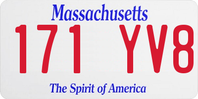 MA license plate 171YV8