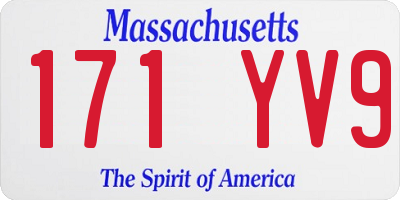 MA license plate 171YV9