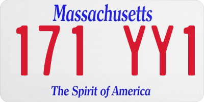 MA license plate 171YY1