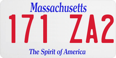 MA license plate 171ZA2