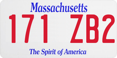 MA license plate 171ZB2