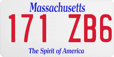 MA license plate 171ZB6