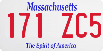 MA license plate 171ZC5