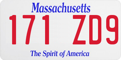 MA license plate 171ZD9