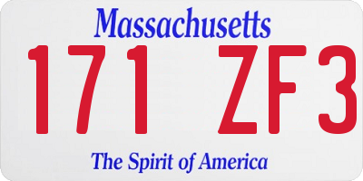 MA license plate 171ZF3