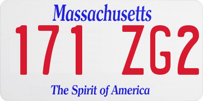 MA license plate 171ZG2
