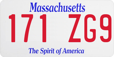 MA license plate 171ZG9