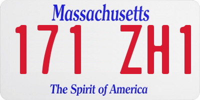 MA license plate 171ZH1
