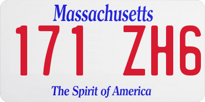 MA license plate 171ZH6
