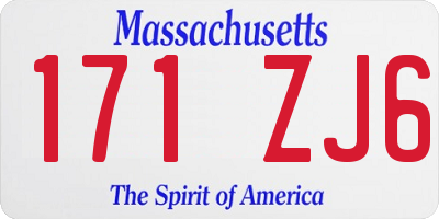 MA license plate 171ZJ6