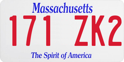 MA license plate 171ZK2